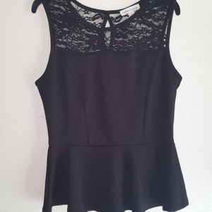 Black peplum top